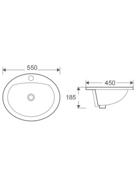 VASQUE A ENCASTRER EN CERAMIQUE DIM 55*47,5 SOKU AQUORE