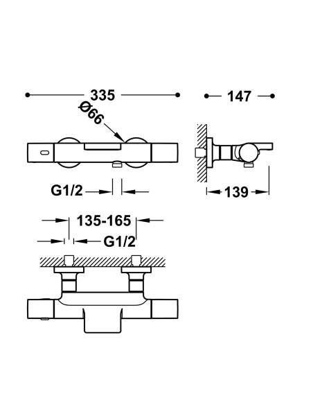 MITIGEUR BAIN DOUCHE OVER WALL TRES