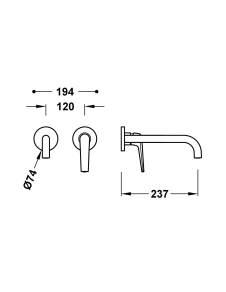 MITIGEUR LAVABO ENCASTRE FUJI TRES