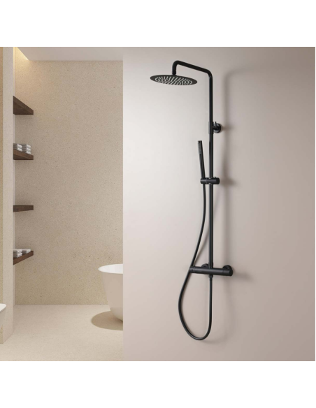 Colonne de Douche Thermostatique Chrome Rond - QUADRA