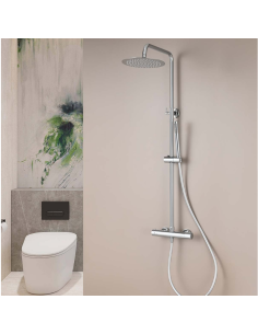 Colonne de Douche Thermostatique Chrome Rond - QUADRA 2