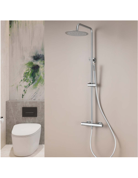 Colonne de Douche Thermostatique Chrome Rond - QUADRA