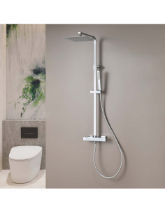 Colonne de Douche Thermostatique Chrome Carré - Colonne de Douche Thermostatique - QUADRA 2