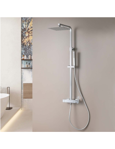 Colonne de Douche Mitigeur Carrée Chrome - Colonne de Douche Mitigeur - QUADRA
