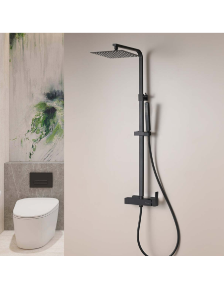 Colonne de Douche Mitigeur Carrée Chrome - Colonne de Douche Mitigeur - QUADRA