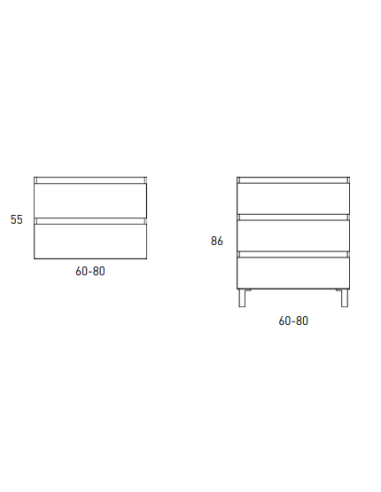 Meuble de Salle de Bain BOX Profondeur 38,5cm - Collection BOX -VISOBATH