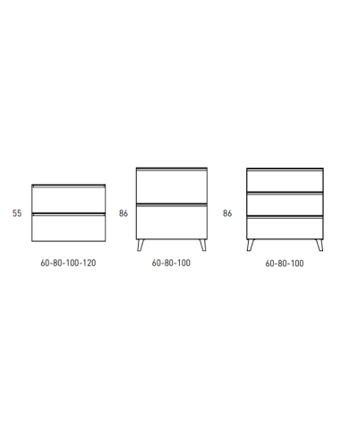 Meuble de Salle de Bain GRANADA avec pieds et 2 tiroirs - Collection GRANADA - VISOBATH