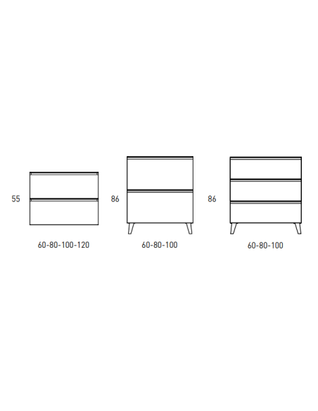 Meuble de Salle de Bain GRANADA avec pieds et 2 tiroirs - Collection GRANADA - VISOBATH
