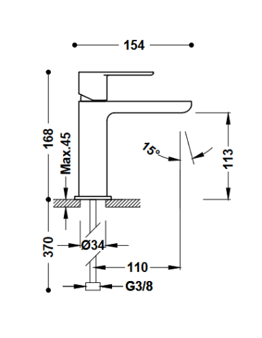 MITIGEUR  LAVABO LOFT TRES GRIFERIA