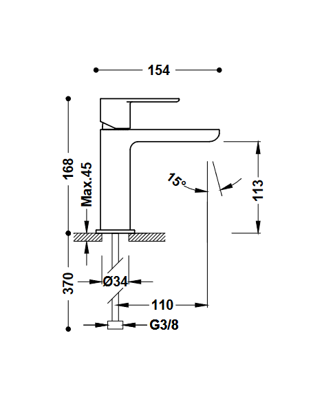 MITIGEUR  LAVABO LOFT TRES GRIFERIA