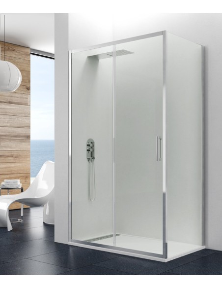 Paroi de Douche PRESTIGE TITAN Porte frontale + Porte latérale fixe
