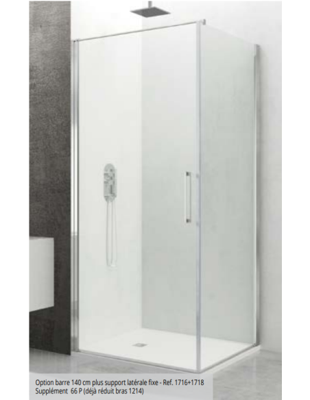 PAROI DE  DOUCHE  OPEN COMBI  A LATÉRALE FIXE - GME
