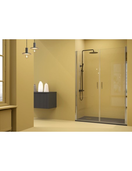 PAROI DE DOUCHE A CHARNIERE  2 PORTE FRONTAL  - SERIE ABAT  - QUADRA