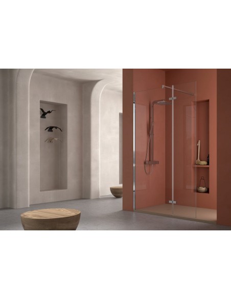 Douche panneau fixe et pivot - Série Abat - QUADRA