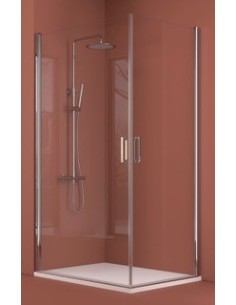 Cabine de douche à charnières avec 2 portes d'angle - Série Abat - QUADRA