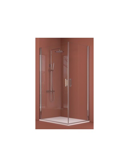 Cabine de douche à charnières avec 2 portes d'angle - Série Abat - QUADRA