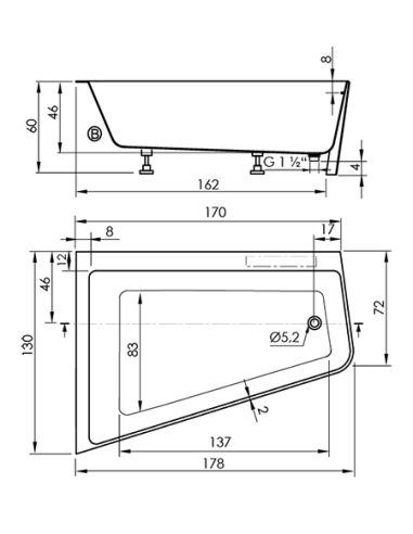BAIGNOIRE TRENTO ANGOLO SANYCCES