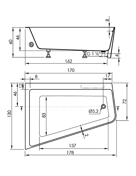 BAIGNOIRE TRENTO ANGOLO SANYCCES