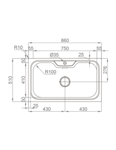 EVIER DE CUISINE DIM 86*51*22 BIG ONE AQUORE 2