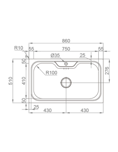 EVIER DE CUISINE DIM 86*51*22 BIG ONE AQUORE