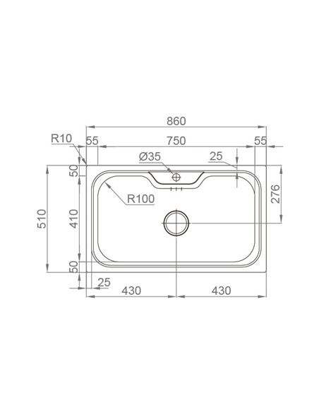 EVIER DE CUISINE DIM 86*51*22 BIG ONE AQUORE