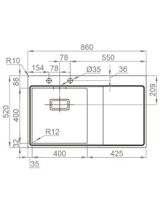EVIER DE CUISINE  DIM 86*52 XERON AQUORE 2