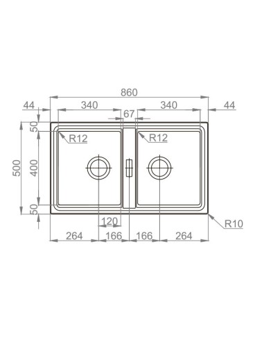 EVIER DE CUISINE DOUBLE BAC  FUSSION AQUORE
