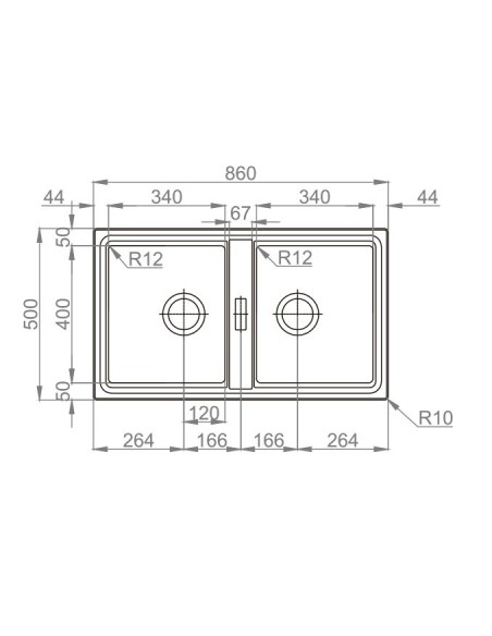 EVIER DE CUISINE DOUBLE BAC  FUSSION AQUORE