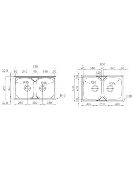 EVIER DE CUISINE DOUBLE BAC  OKI AQUORE
