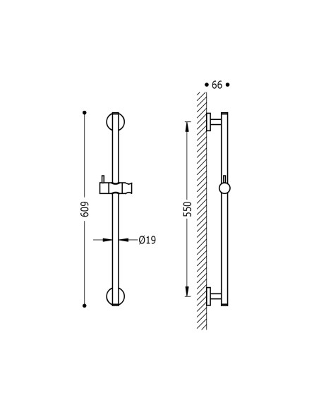 BARRE COULISSANTE DE DOUCHE TRES