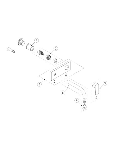 MITIGEUR ENCASTRÉ AVEC BEC DE 190CM  POUR LAVABO PROJECT-TRES GRIFERIA