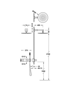DOUCHE ENCASTRÉE FUJI TRES GRIFERIA 2