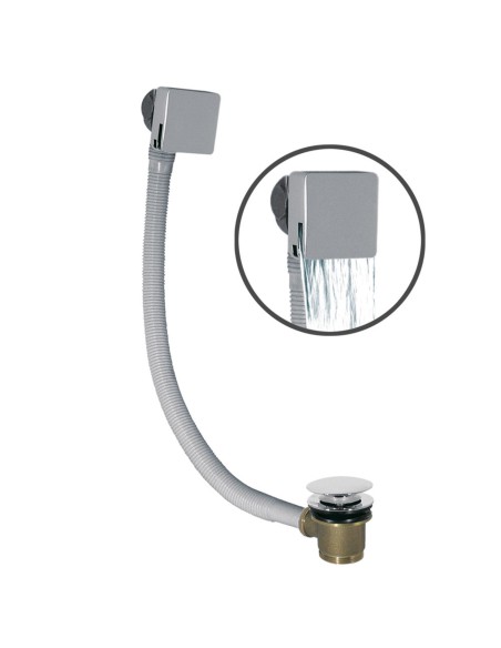 BONDE DE VIDAGE CARRÉE CLIC-CLAC AVCE SYSTEME DE REMPLISSAGE ET TROP-PLEIN POUR BAIGNOIRE TRES GRIFERIA