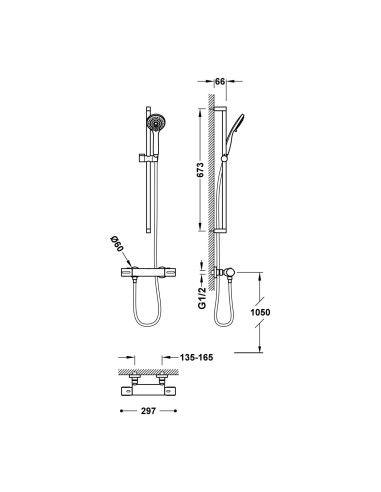 KIT ROBINET THERMOSTATIQUE  OVER WALL TRES GRIFERIA