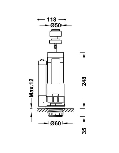 MECANISME DE LIBERATION D'EAU POUR CHASSE D'EAU TRES GRIFERIA