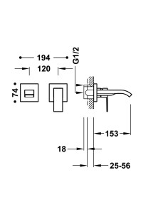 MITIGEUR ENCASTRÉE CUADRO TRES GRIFERIA 2