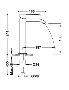 MITIGEUR LAVABO CUADRO TRES GRIFERIA 2