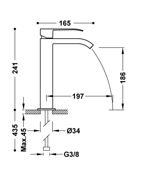 MITIGEUR LAVABO CUADRO TRES GRIFERIA