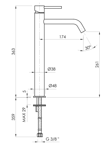 MITIGEUR LAVABO LOOP K SANYCCES