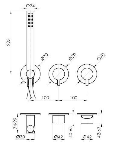 MITIGEUR DE DOUCHE LOOP K MURAL 2VOIES SANYCCES