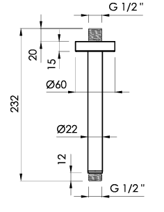 BRAS DE DOUCHE AU PLAFOND LOOP K SANYCCES 2