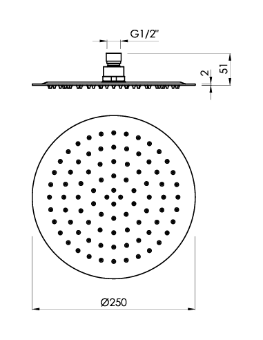 TÊTE DE DOUCHE DIAM 250MM LOOP K SANYCCES