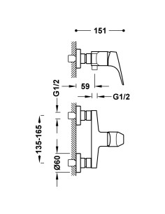 MITIGEUR BAIN DOUCHE CANIGO TRES GRIFERIA 2