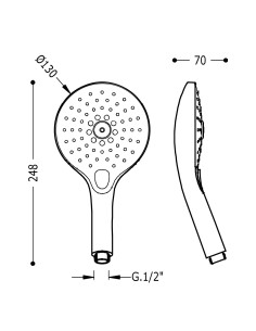 DOUCHETTE A MAIN AVEC 3 TYPES DE JET TRES GRIFERIA