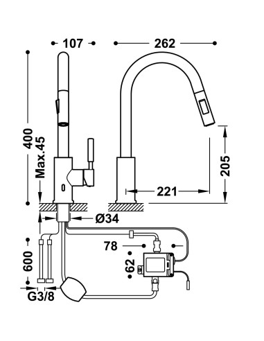 MITIGEUR DE CUISINE  TRES GRIFERIA