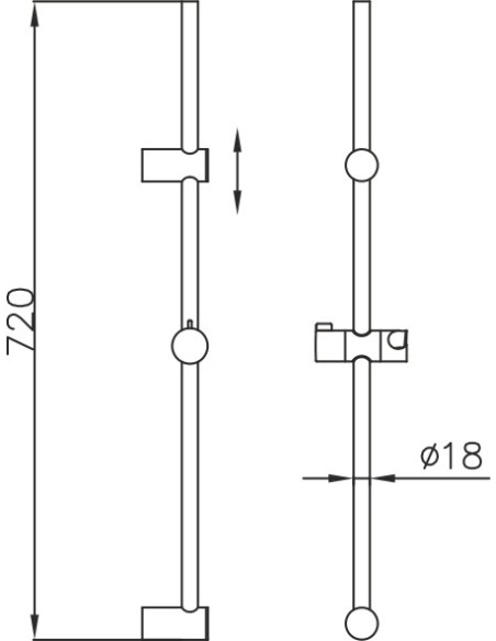 BARRE DE DOUCHE COULISSANTE BORRAS