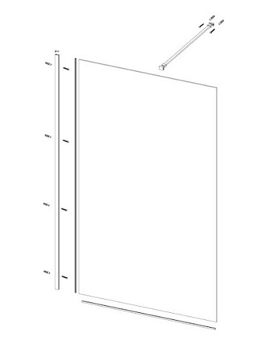 PAROI FIXE SINGLE CHROME SANYCCES