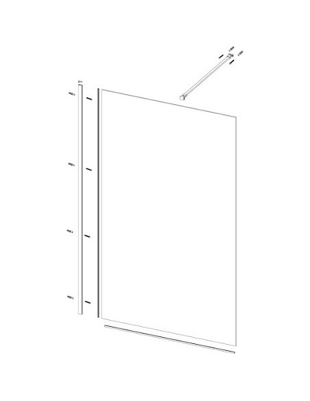 PAROI FIXE SINGLE CHROME SANYCCES