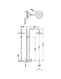 COLONNE DE DOUCHE ÉXTERIEURE 1VOIE TRES GRIFERIA 2
