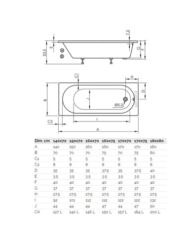 BAIGNOIRE ACRYLIQUE SERENA SANYCCES